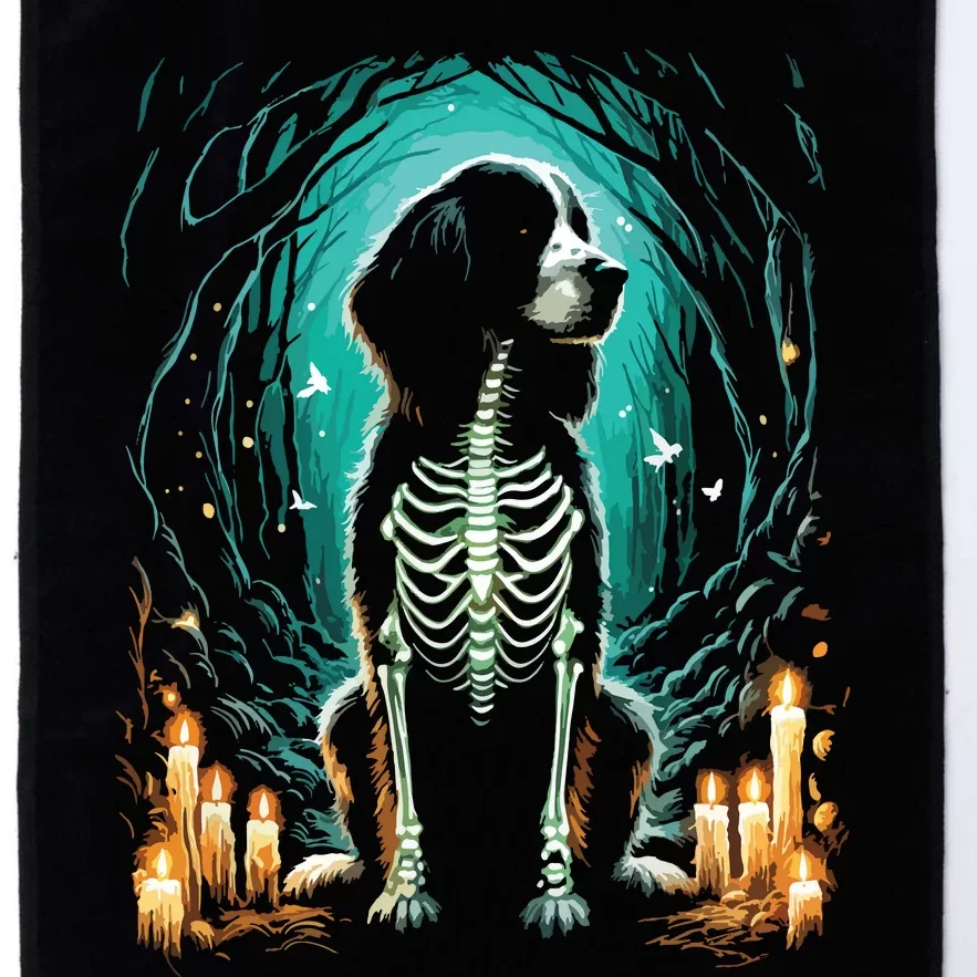 Cool Springer Spaniel Dog Skeleton Halloween Dog Mom Dad Platinum Collection Golf Towel