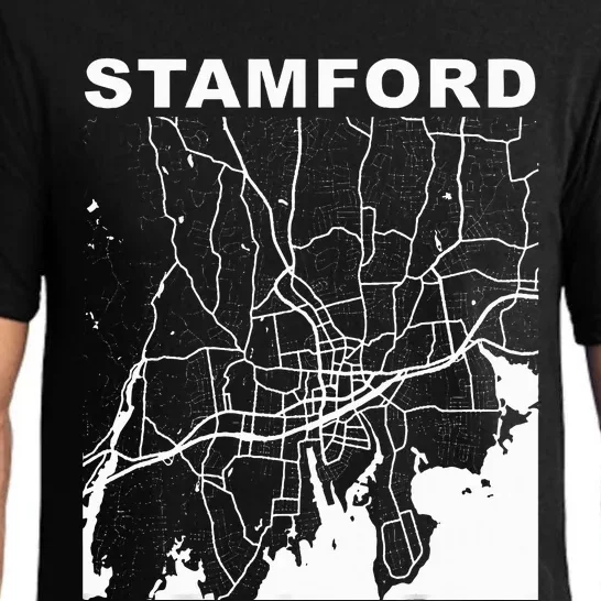 Connecticut Souvenir Stamford City Street Map Pajama Set