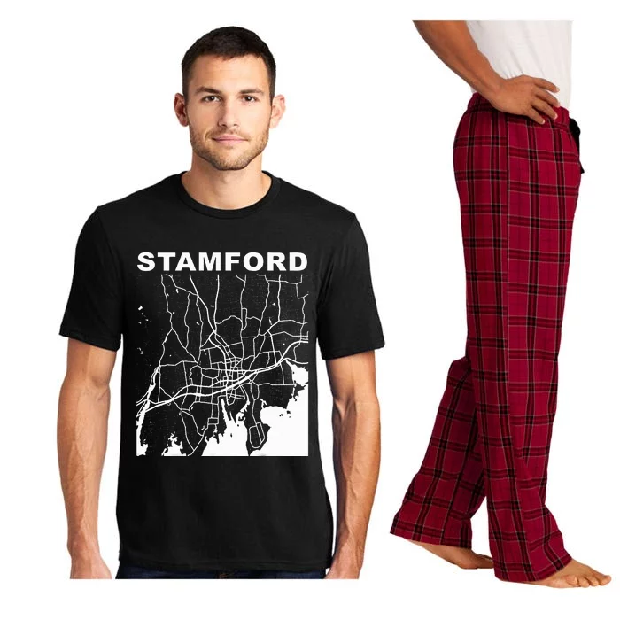 Connecticut Souvenir Stamford City Street Map Pajama Set