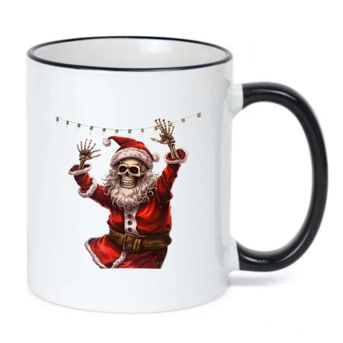 Christmas Skeleton Santa Claus Dancing Gift Xmas Gift Black Color Changing Mug