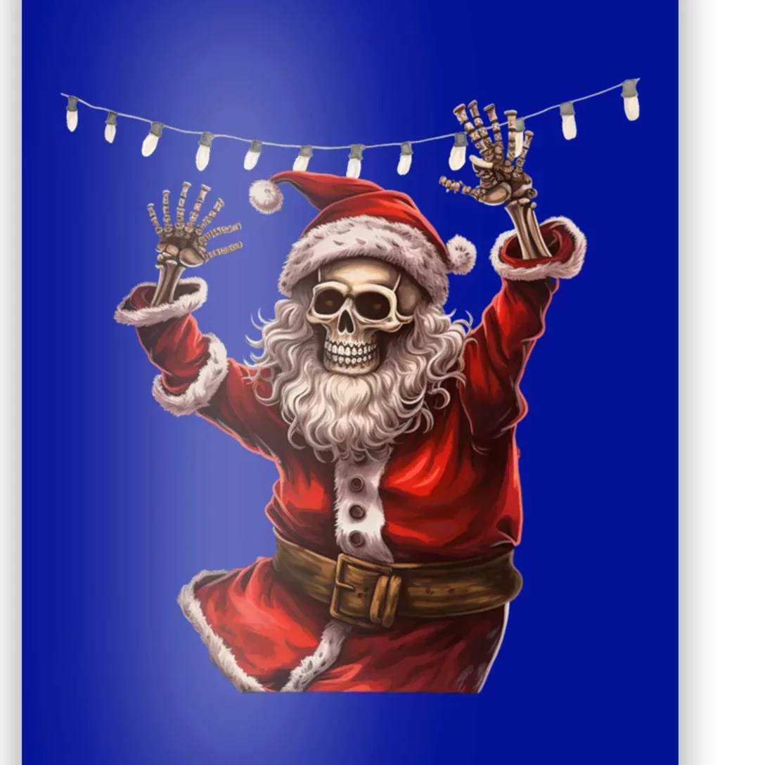 Christmas Skeleton Santa Claus Dancing Gift Xmas Gift Poster