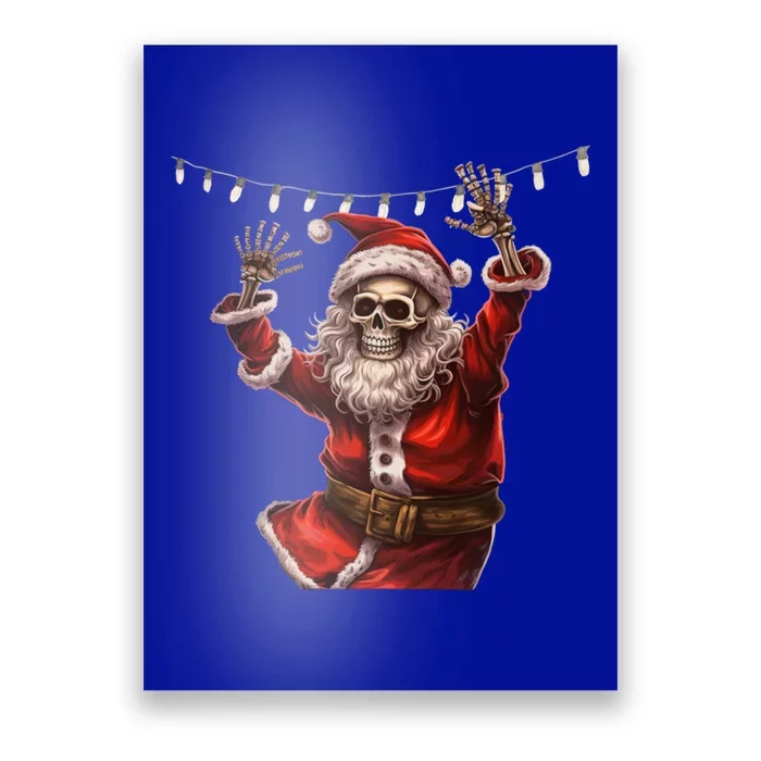 Christmas Skeleton Santa Claus Dancing Gift Xmas Gift Poster