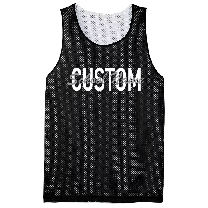 Custom School Spirit Personalize Name Text Mesh Reversible Basketball Jersey Tank