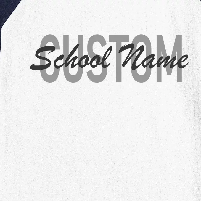 Custom School Spirit Personalize Name Text Baseball Sleeve Shirt