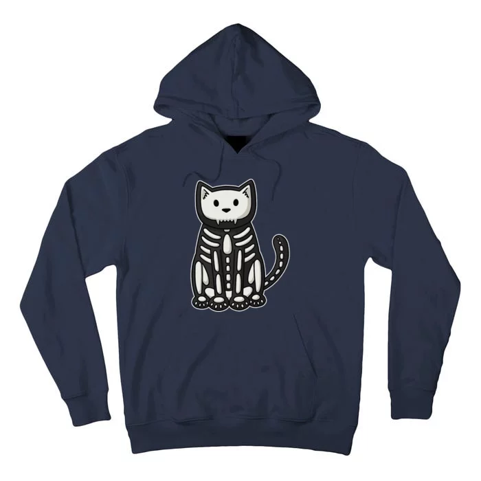 Cute Spooky Skeleton Cat Halloween Costume Cat Lover Gifts Tall Hoodie