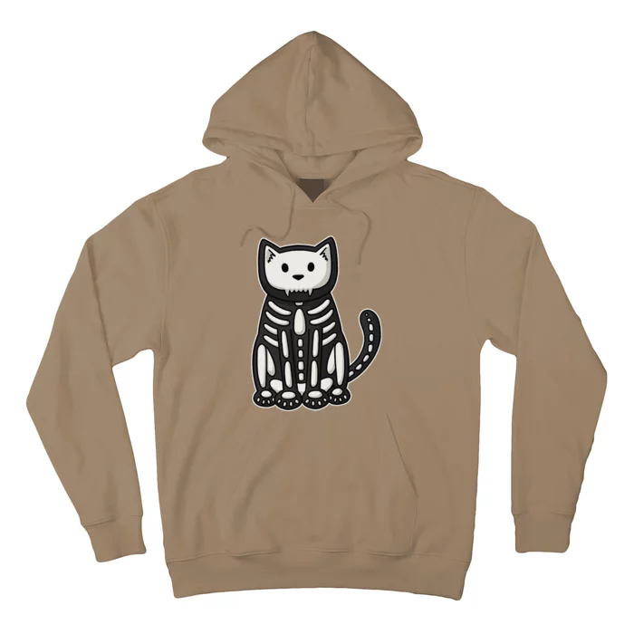 Cute Spooky Skeleton Cat Halloween Costume Cat Lover Gifts Hoodie