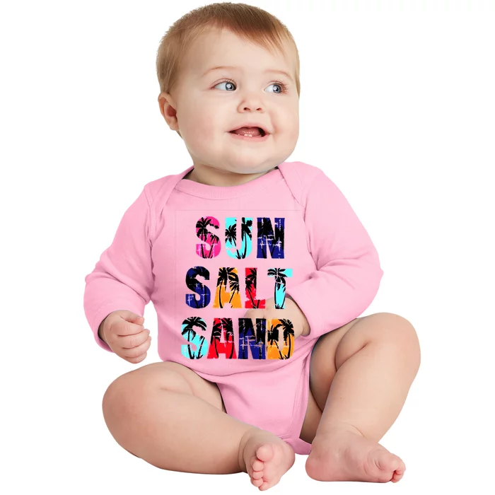 Cheap Sun Salt Sand Seven Rocks Life Free Baby Long Sleeve Bodysuit