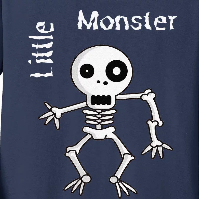 Cute Spooky Skeleton Little Monster Pirate Halloween Kids Long Sleeve Shirt