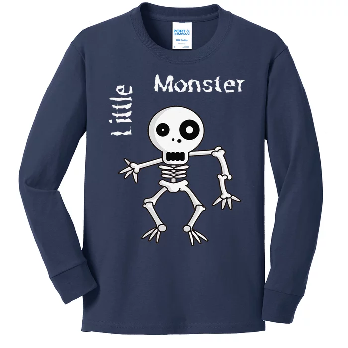 Cute Spooky Skeleton Little Monster Pirate Halloween Kids Long Sleeve Shirt