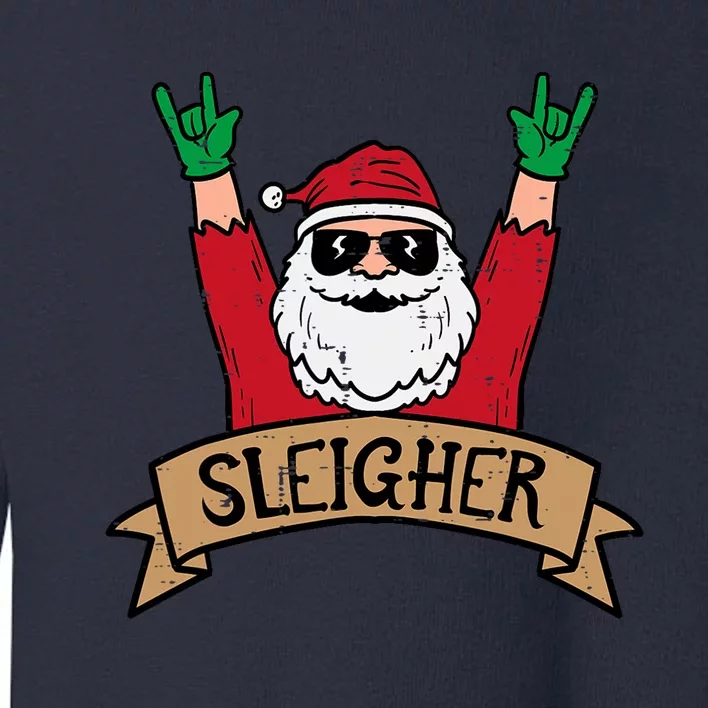 Christmas Sleigher Santa Rock Xmas Rocker Toddler Sweatshirt