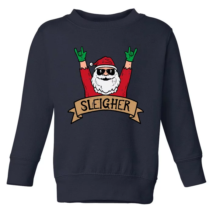 Christmas Sleigher Santa Rock Xmas Rocker Toddler Sweatshirt