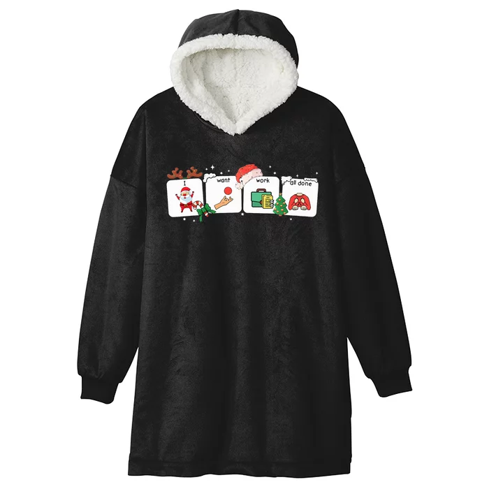 Christmas Santa Special Education Funny SPED Teacher Xmas PJ Hooded Wearable Blanket