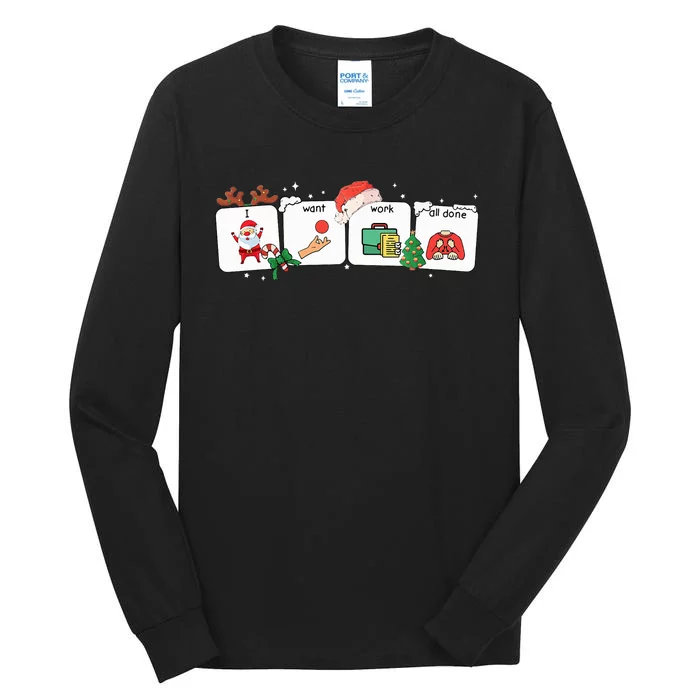 Christmas Santa Special Education Funny SPED Teacher Xmas PJ Tall Long Sleeve T-Shirt