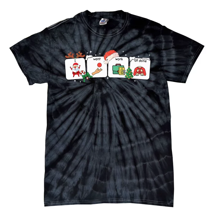 Christmas Santa Special Education Funny SPED Teacher Xmas PJ Tie-Dye T-Shirt