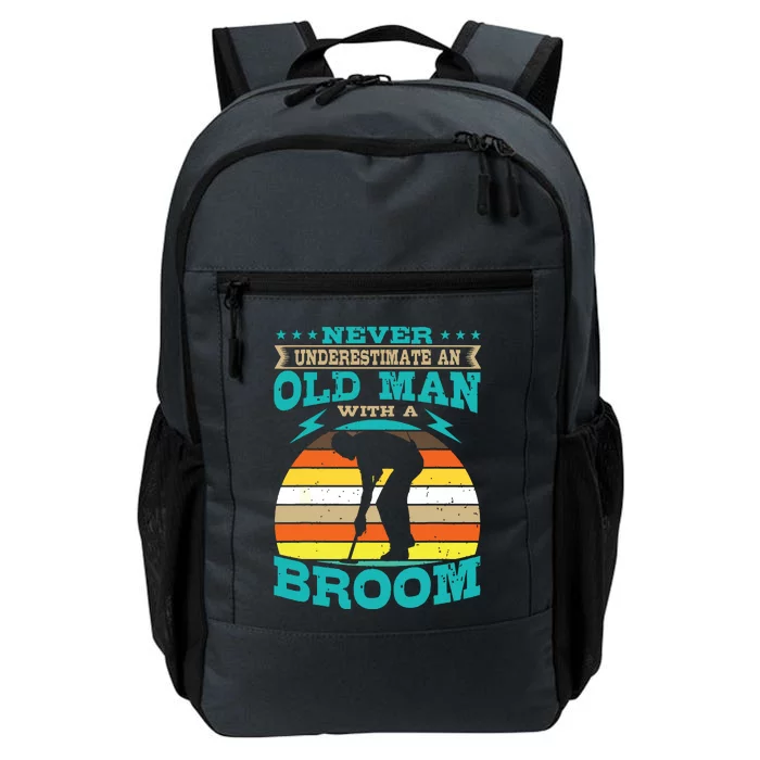 Curling Stone Silhouette Retro Vintage Winter Sports Curler Daily Commute Backpack