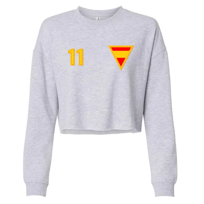 Cool Spanish Spain National Football Teamhome Crest Number 11 Cropped Pullover Crew