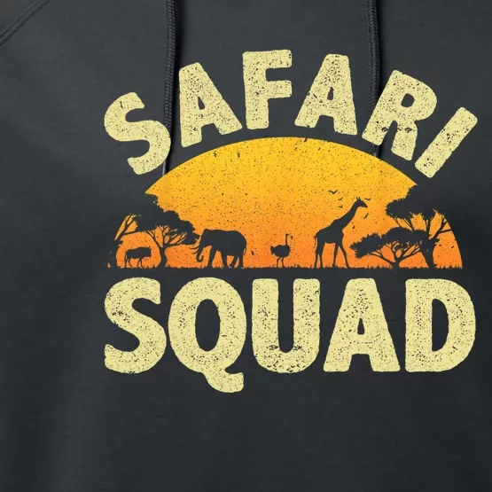 Cool Safari Squad For Men Women Zoo Animal African Jungle Performance Fleece Hoodie