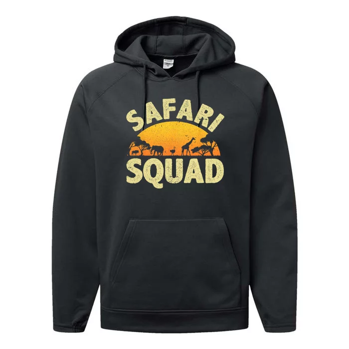 Cool Safari Squad For Men Women Zoo Animal African Jungle Performance Fleece Hoodie