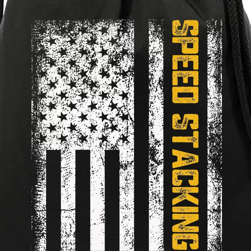 Cup Speed Stacking Sport Stacking Us Flag Drawstring Bag