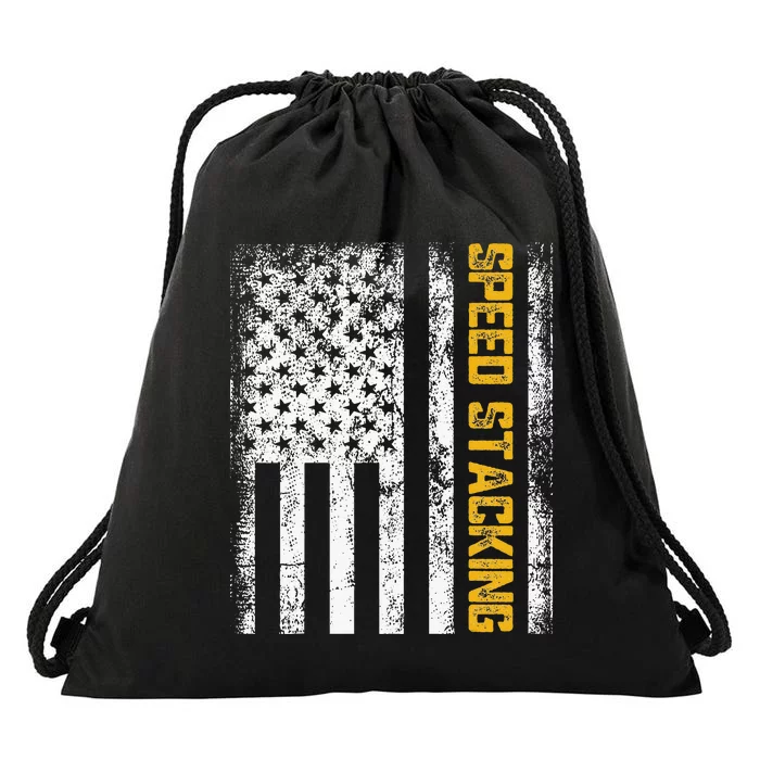 Cup Speed Stacking Sport Stacking Us Flag Drawstring Bag