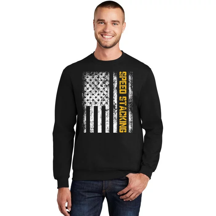 Cup Speed Stacking Sport Stacking Us Flag Tall Sweatshirt