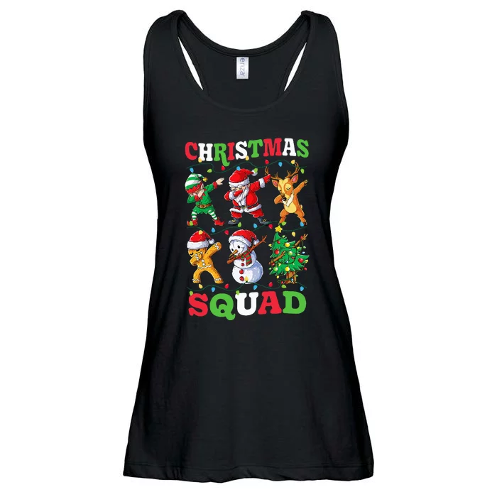 Christmas Squad Santa Dabbing Elf Family Matching Pajamas Ladies Essential Flowy Tank