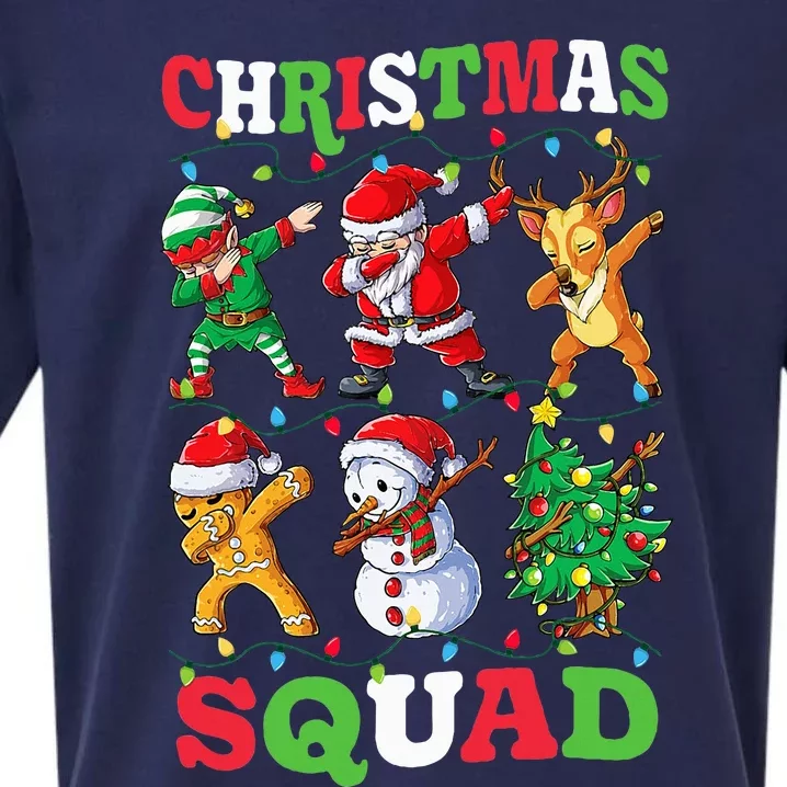 Christmas Squad Santa Dabbing Elf Family Matching Pajamas Sueded Cloud Jersey T-Shirt