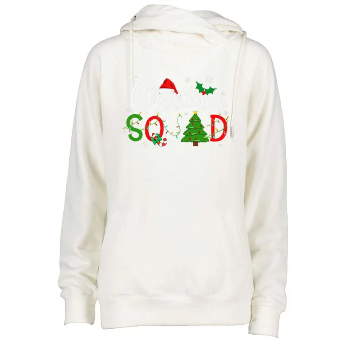 Christmas Squad Santa Family Matching Pajamas Xmas Funny Womens Funnel Neck Pullover Hood