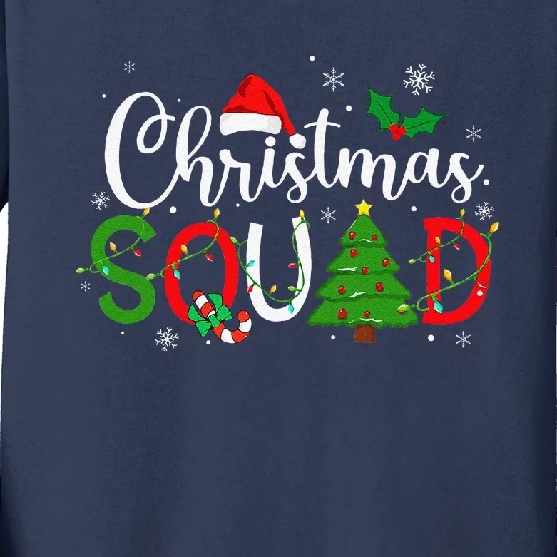 Christmas Squad Santa Family Matching Pajamas Xmas Funny Kids Long Sleeve Shirt