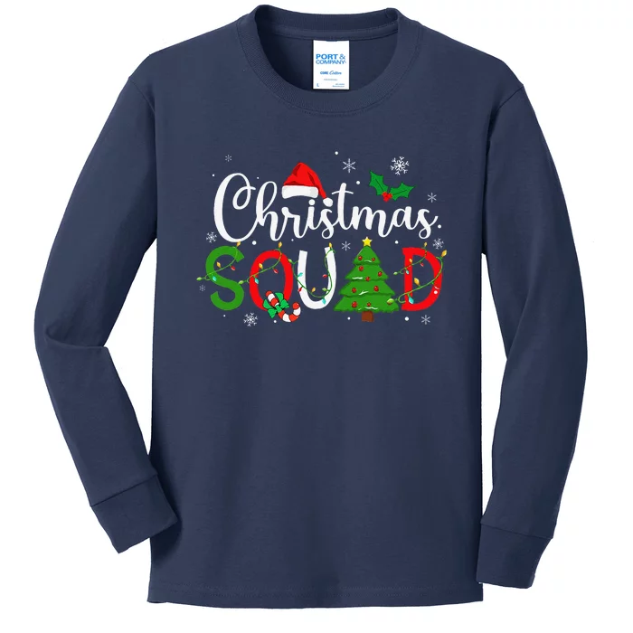 Christmas Squad Santa Family Matching Pajamas Xmas Funny Kids Long Sleeve Shirt