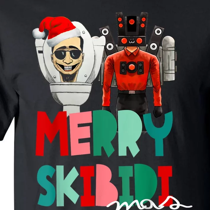 Christmas Santa Skibiditoilet Cameraman Speakerman Tvman Tall T-Shirt