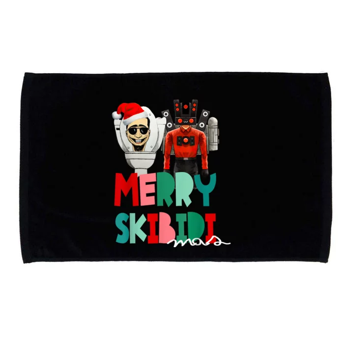 Christmas Santa Skibiditoilet Cameraman Speakerman Tvman Microfiber Hand Towel