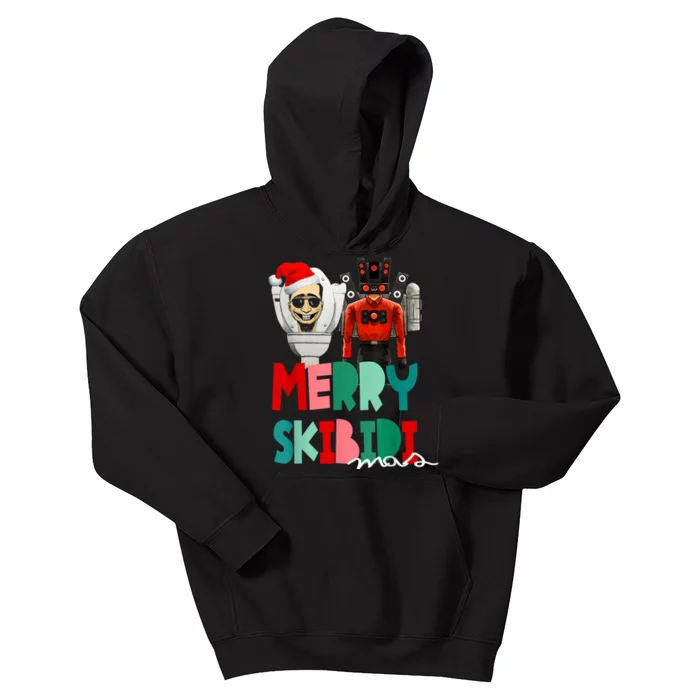 Christmas Santa Skibiditoilet Cameraman Speakerman Tvman Kids Hoodie