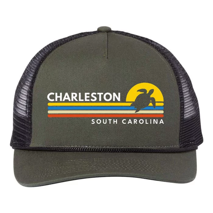 Charleston Sc South Carolina Retro Rope Trucker Hat Cap