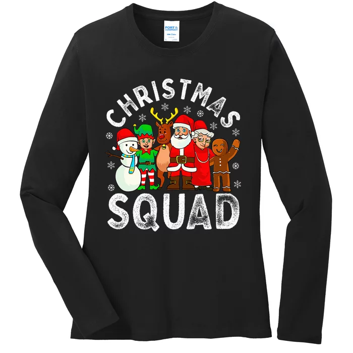 Christmas Squad Santa Family Matching Pajamas Xmas Ladies Long Sleeve Shirt