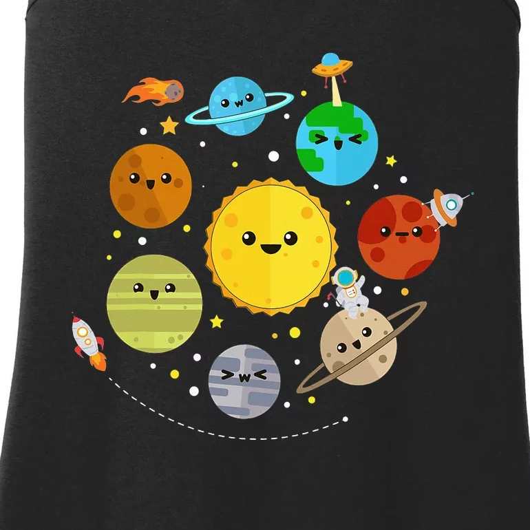 Cute Solar System Astronomy Ladies Essential Tank