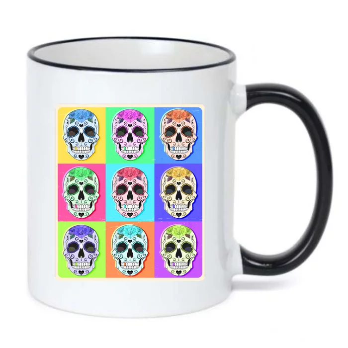 Cool Sugar Skull Pop Art Black Color Changing Mug