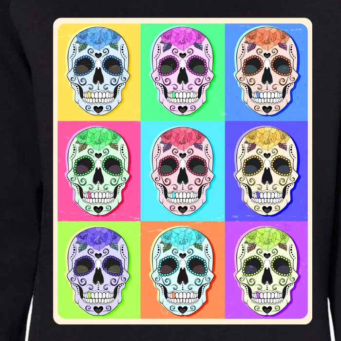 Cool Sugar Skull Pop Art Womens California Wash Sweatshirt