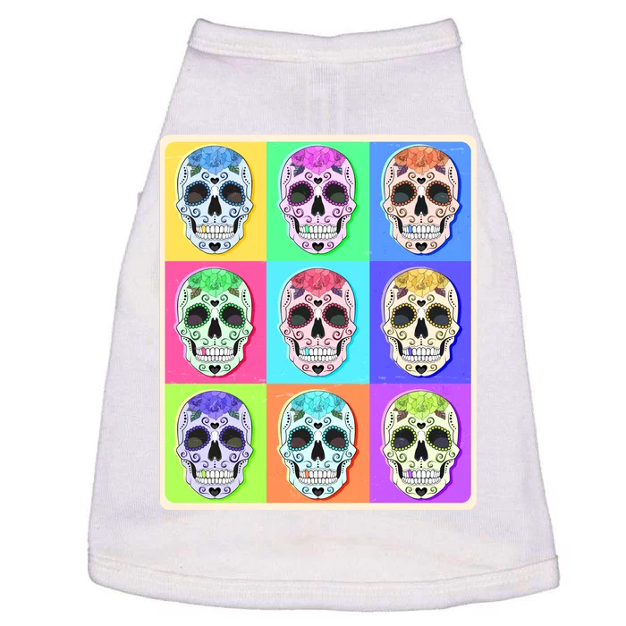 Cool Sugar Skull Pop Art Doggie Tank