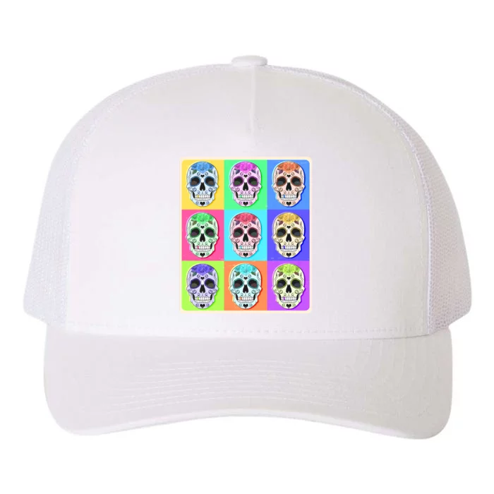 Cool Sugar Skull Pop Art Yupoong Adult 5-Panel Trucker Hat