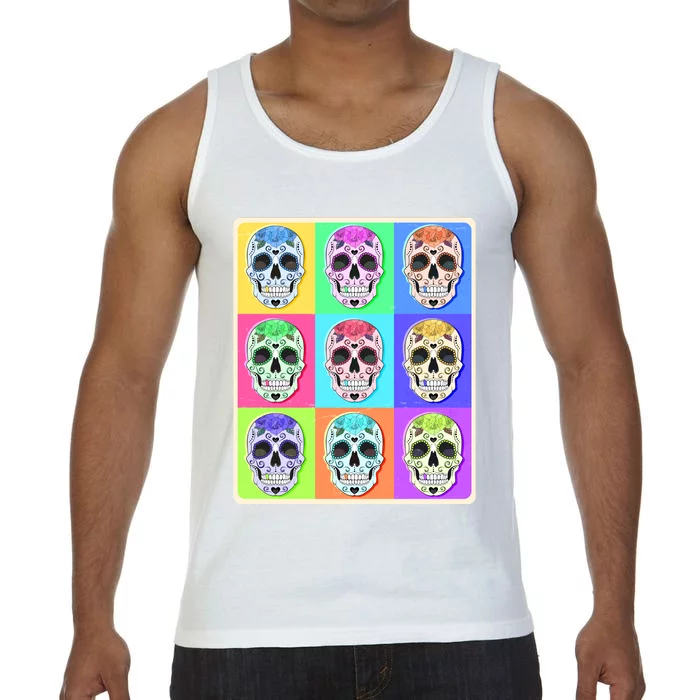 Cool Sugar Skull Pop Art Comfort Colors® Tank Top