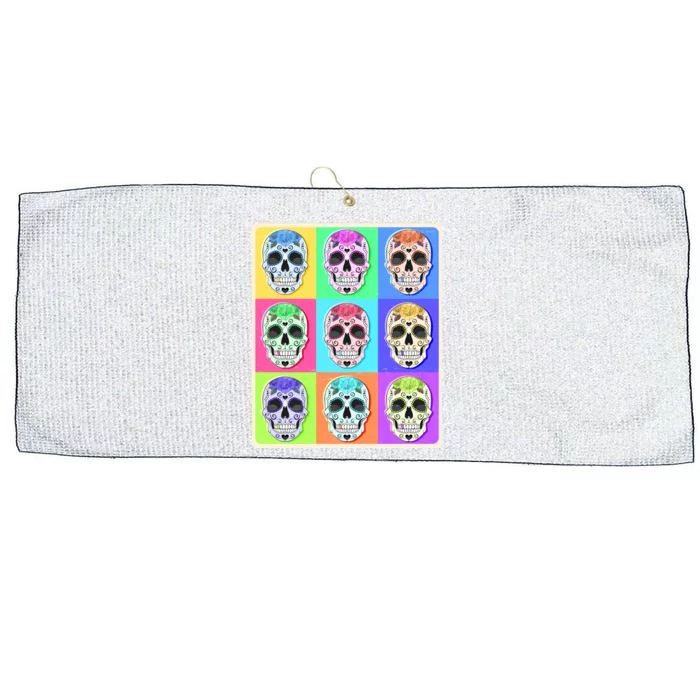 Cool Sugar Skull Pop Art Large Microfiber Waffle Golf Towel