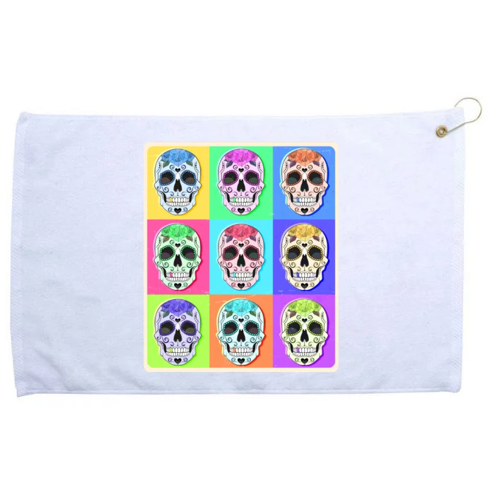 Cool Sugar Skull Pop Art Grommeted Golf Towel