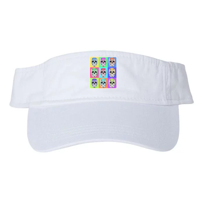 Cool Sugar Skull Pop Art Valucap Bio-Washed Visor