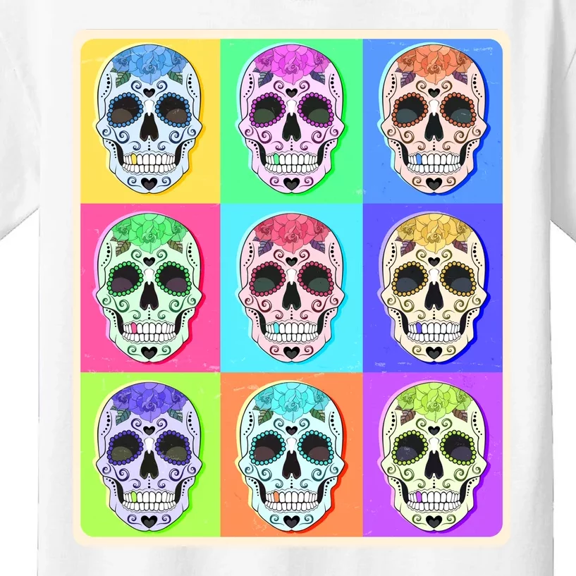 Cool Sugar Skull Pop Art Kids T-Shirt