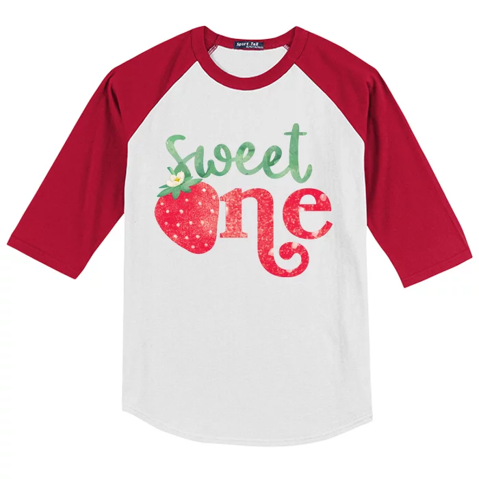 Cute Strawberry Sweet One Kids Colorblock Raglan Jersey