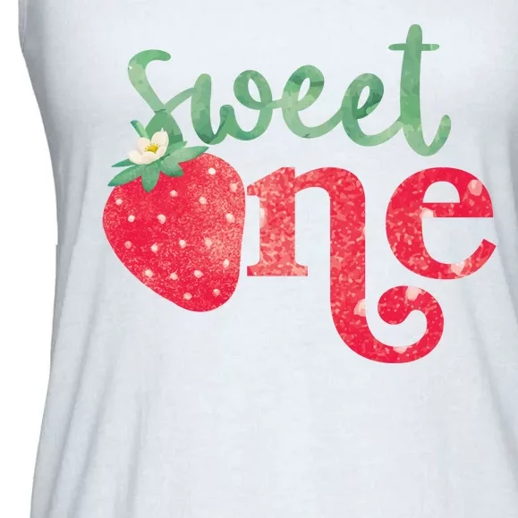 Cute Strawberry Sweet One Ladies Essential Flowy Tank