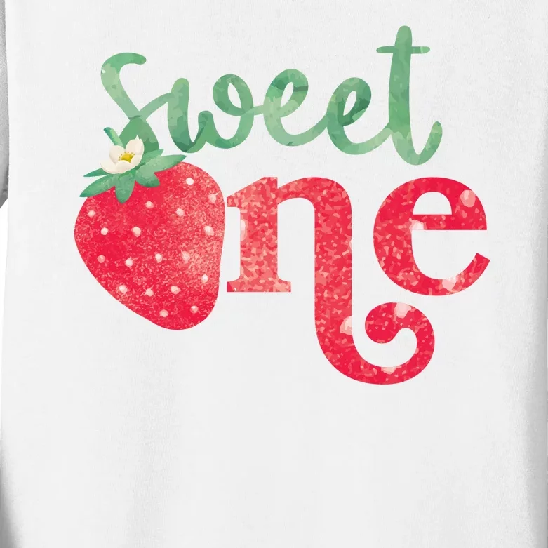 Cute Strawberry Sweet One Kids Long Sleeve Shirt