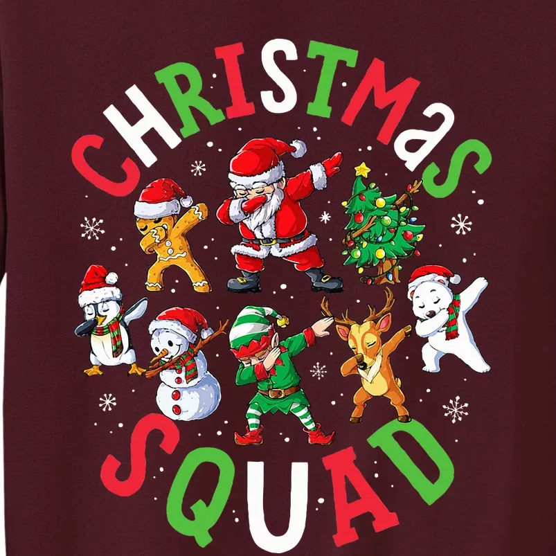 Christmas Squad Santa Dabbing Elf Family Matching Pajamas Tall Sweatshirt