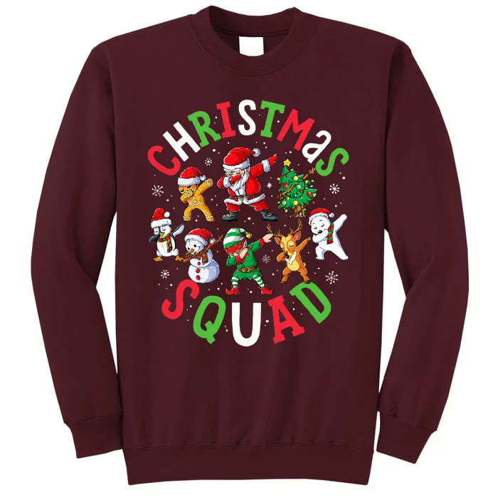 Christmas Squad Santa Dabbing Elf Family Matching Pajamas Tall Sweatshirt